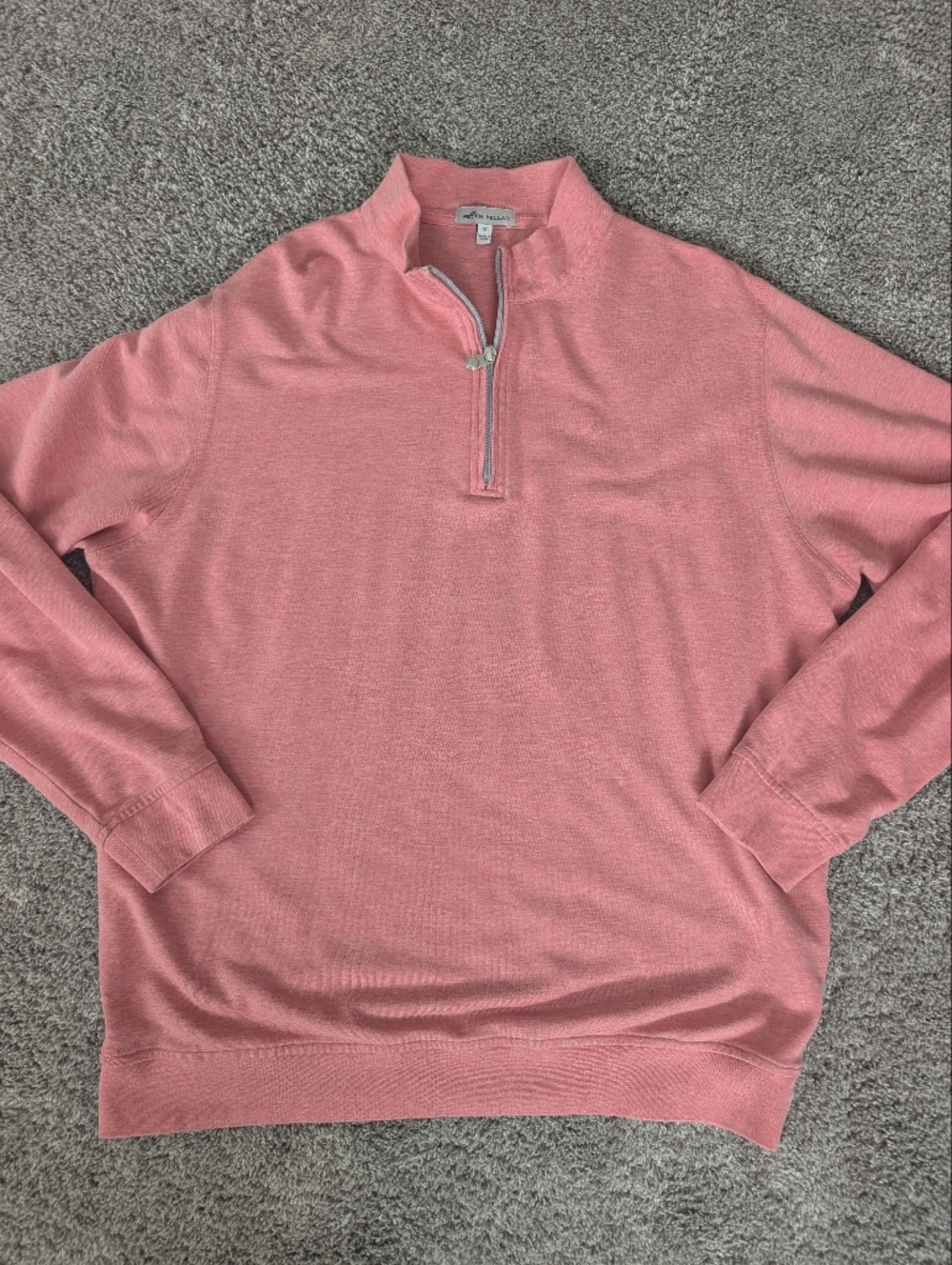 Peter Millar Crown Sport Quarter Zip Pullover XL Pink Performance Sweater